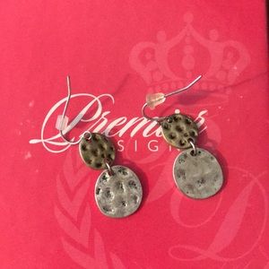 Dual metal hook earrings
